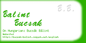 balint bucsak business card